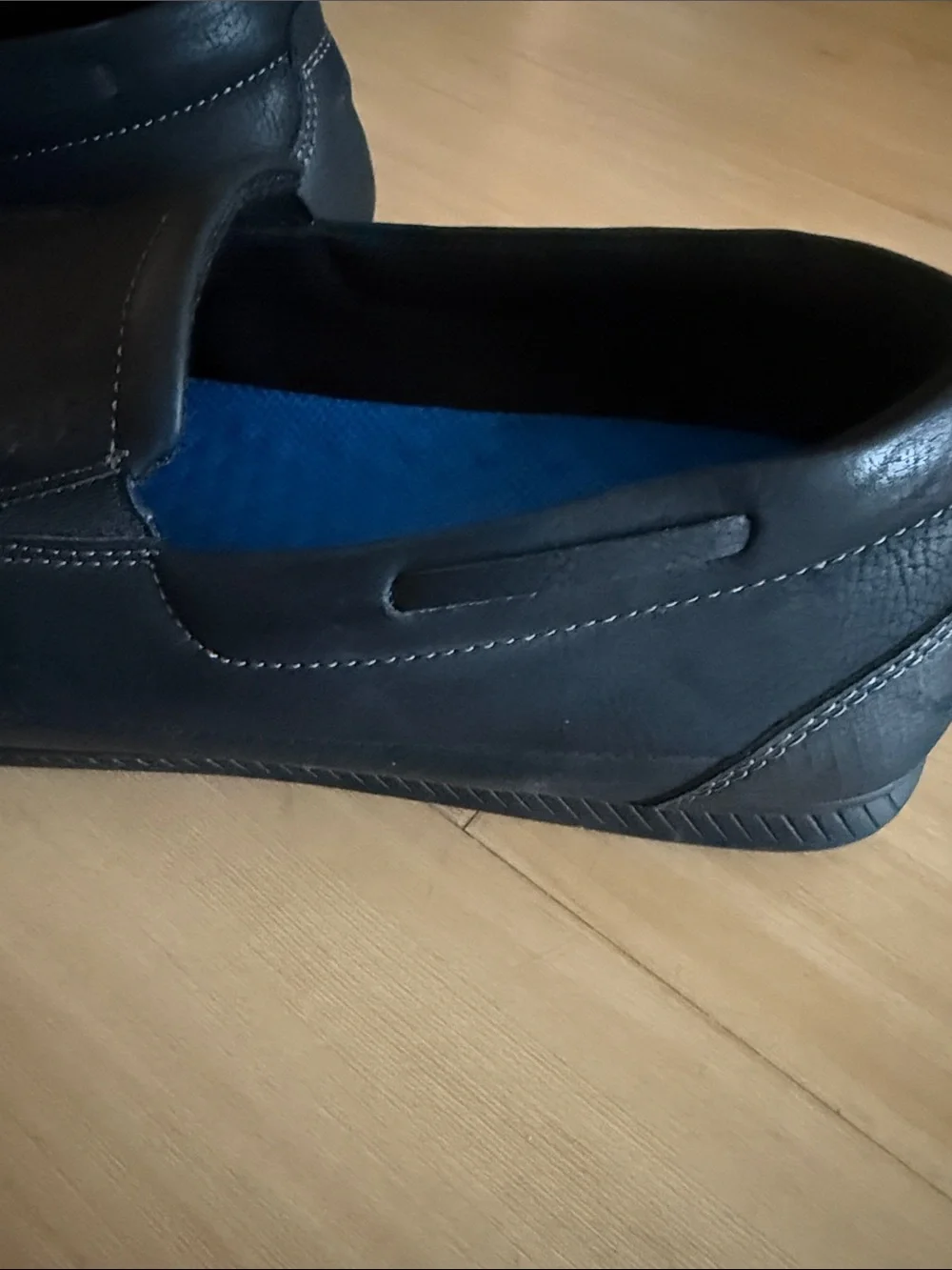 NIN BUSH MENS SANTO MOCCASIN TOE SLIP ON CASUAL LIGHTWEIGHT BLACK SHOE SIZE 9.5